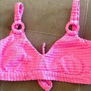 Isabella Rose Pink Textured Bikini Top